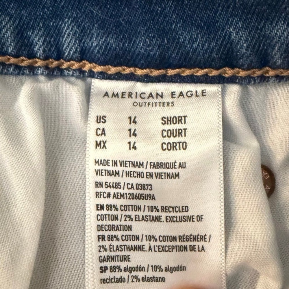 NEW American Eagle Dreamy Drape‎ Ultra Wide Leg Jeans Womens 14 Short Baggy Y2K - Picture 13 of 13